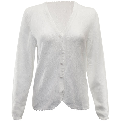 White button down sweater