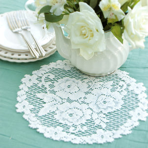 victorian rose lace doily white