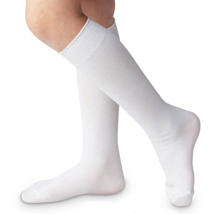 Classic white nylon knee socks for girls