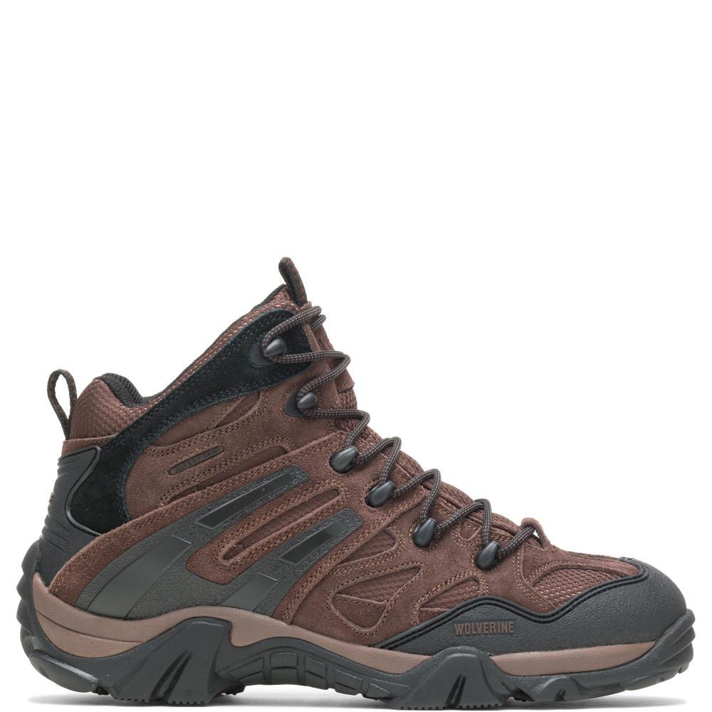Brown leather hiking boot