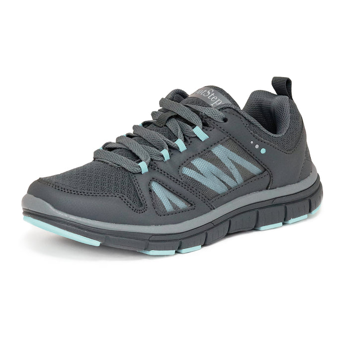 Women's gray and aqua sneakers