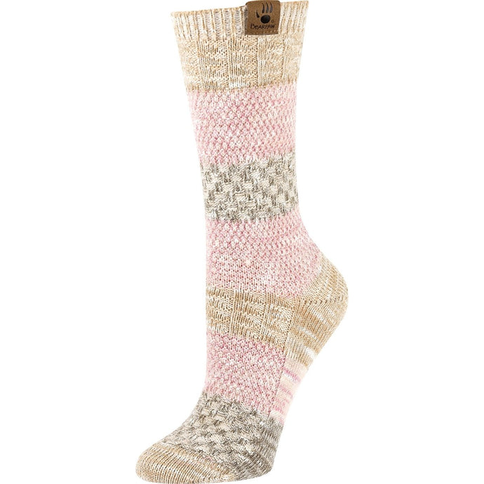 Women's Mixed Texture Color Block Crew Socks 514-9-TXCB