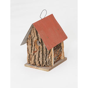 Wooden bark birdhouse