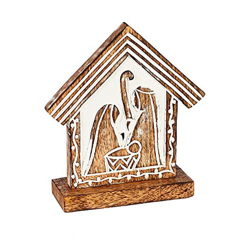 Wood Carved Nativity Table Decor 8TAW343