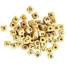 Wood alphabet beads
