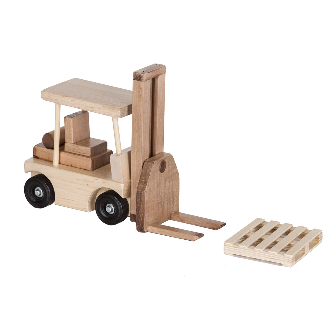 Wooden toy fork lift