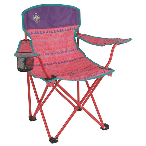 Coleman Kids Quad Chair in pinkl with purple trim