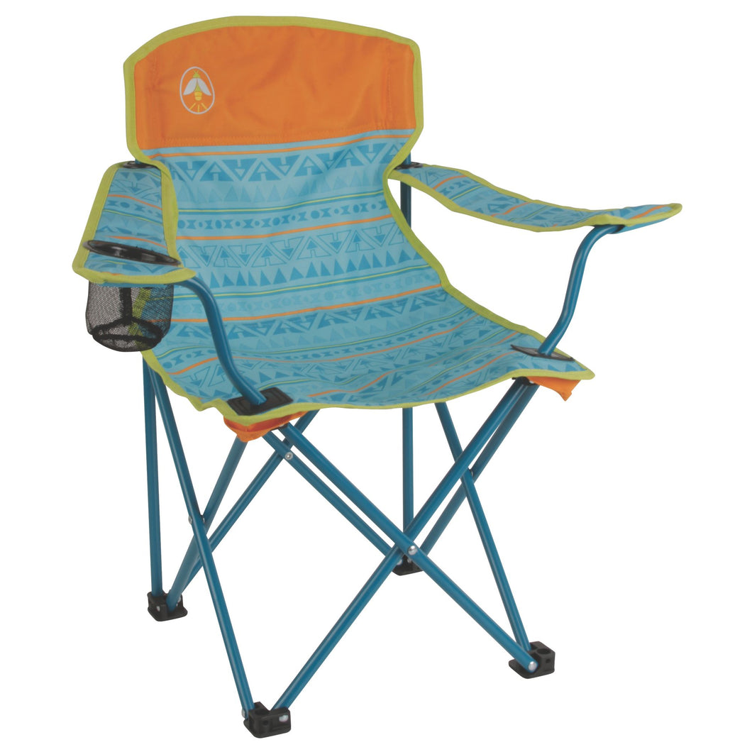Coleman Kids Quad Chair in teal with orange trim