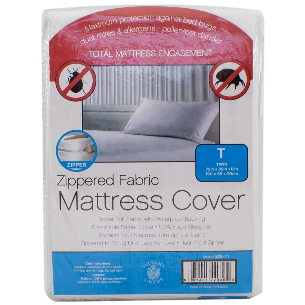 Zippered fabric mattress cover